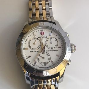 Michele Swiss mvt CSX Chrono Watch Bracelet 2-tone
